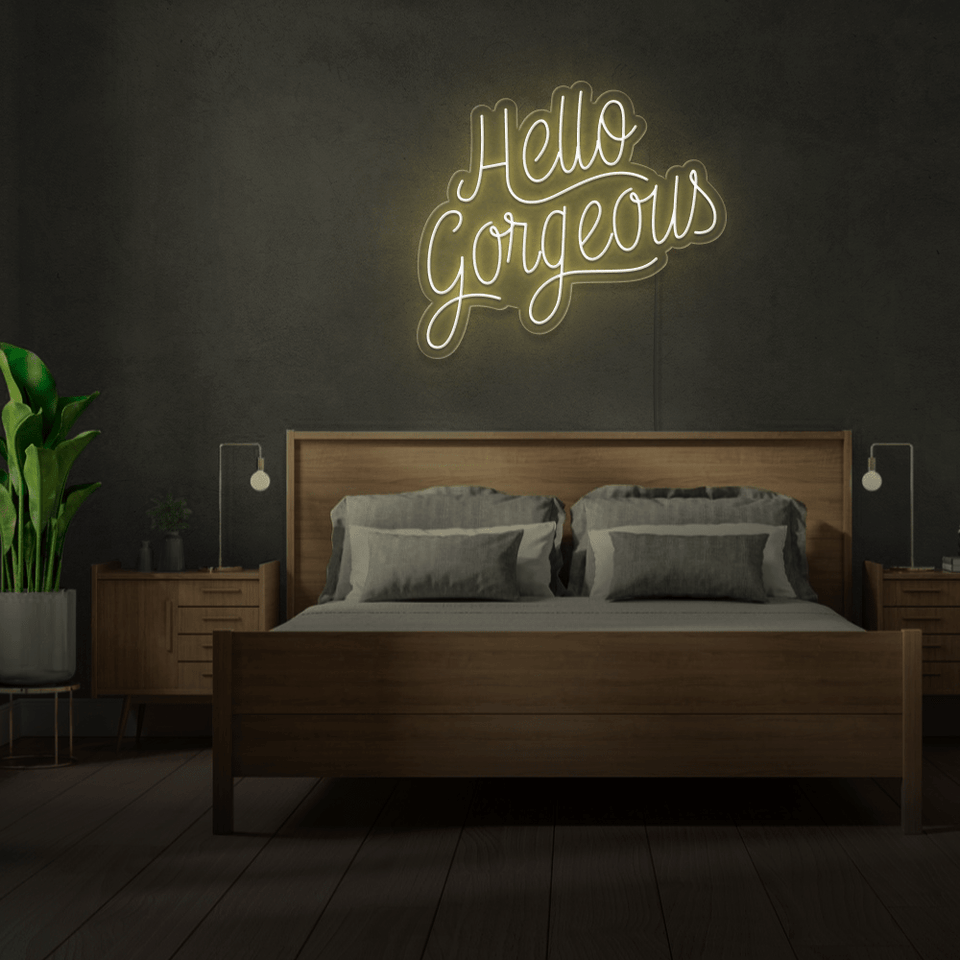HELLO GORGEOUS WARM WHITE COLOR LED NEON SIGN