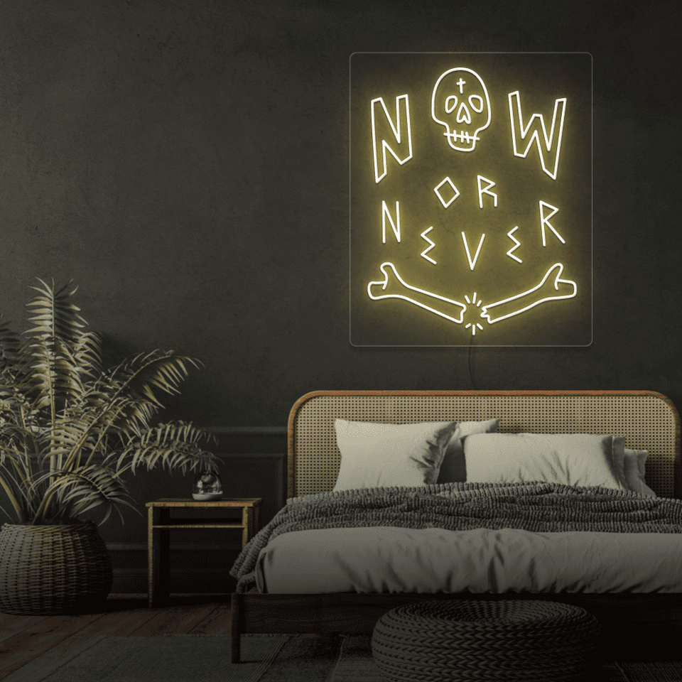 NOW OR NEVER WARM WHITE COLOR LED NEON SIGN