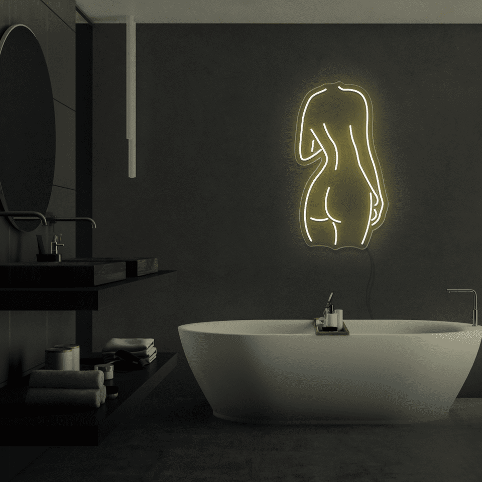 GIRL BACKSIDE WARM WHITE COLOR LED NEON SIGN