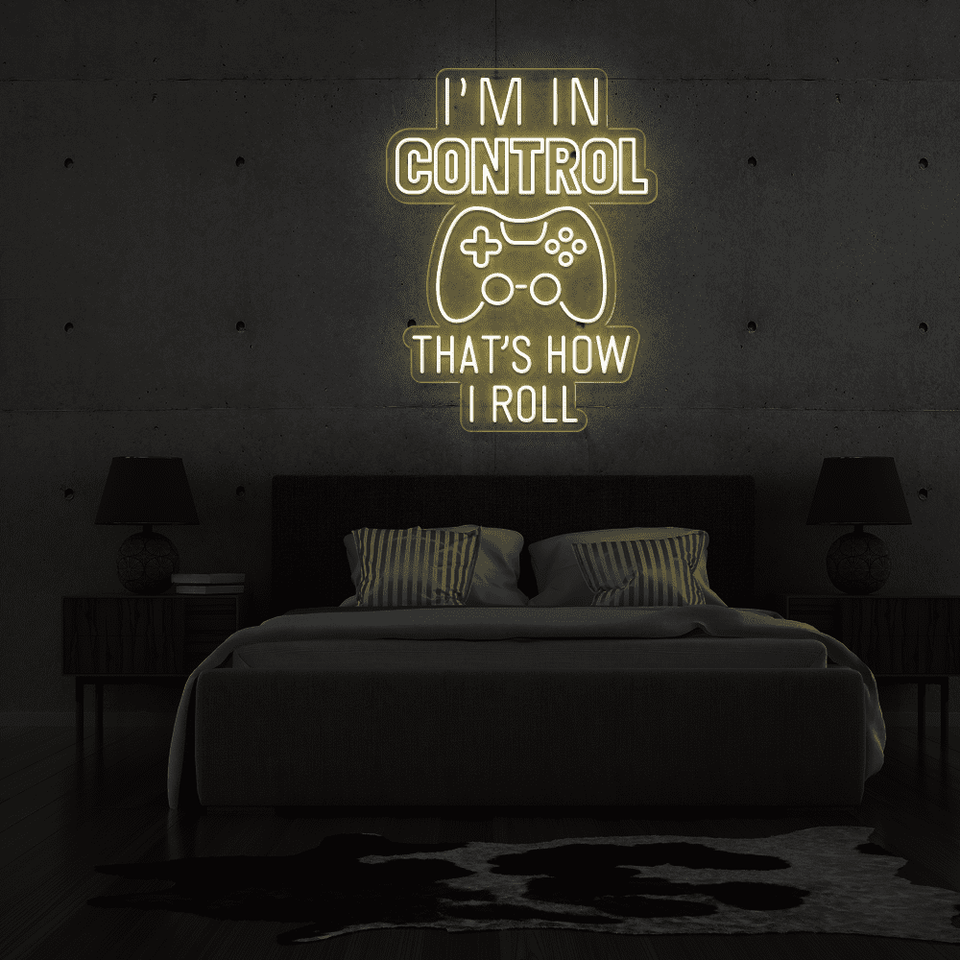 I'M IN CONTROL warm white color LED neon sign designed by Neonmarvels.com