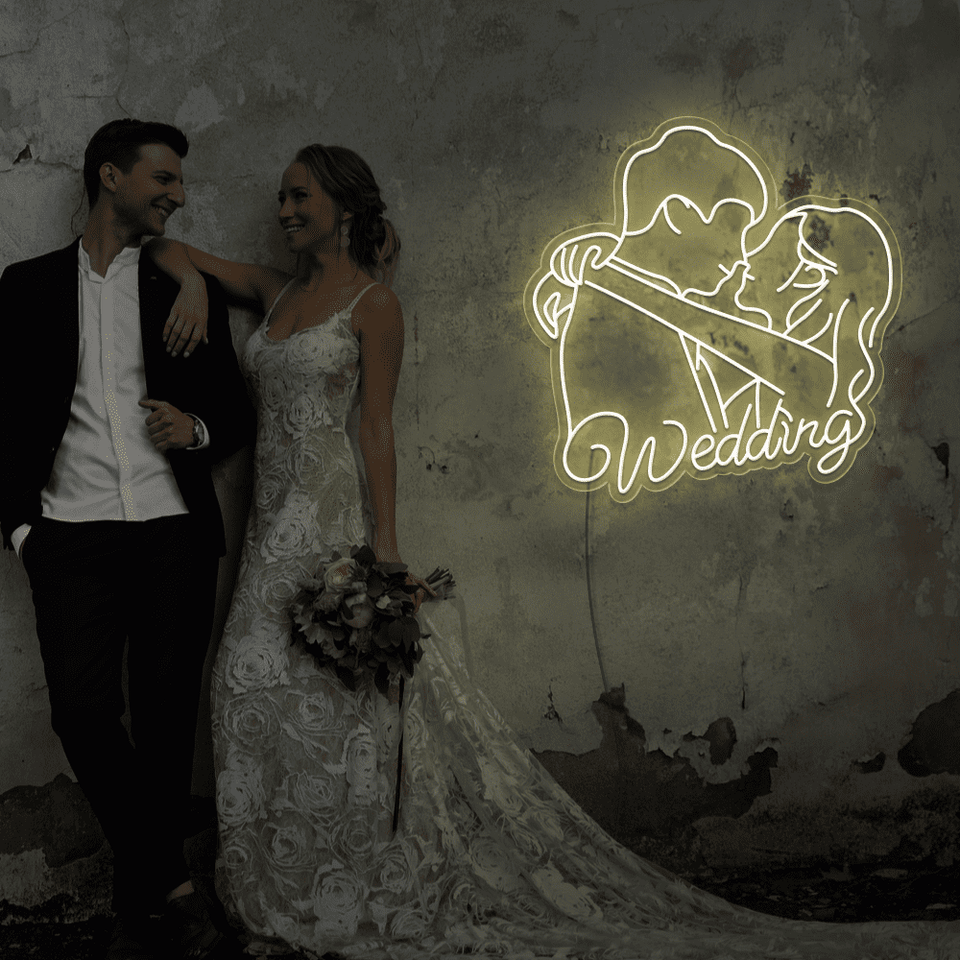 Married Couple LED Neon sign in warm white color by Neonmarvels.com