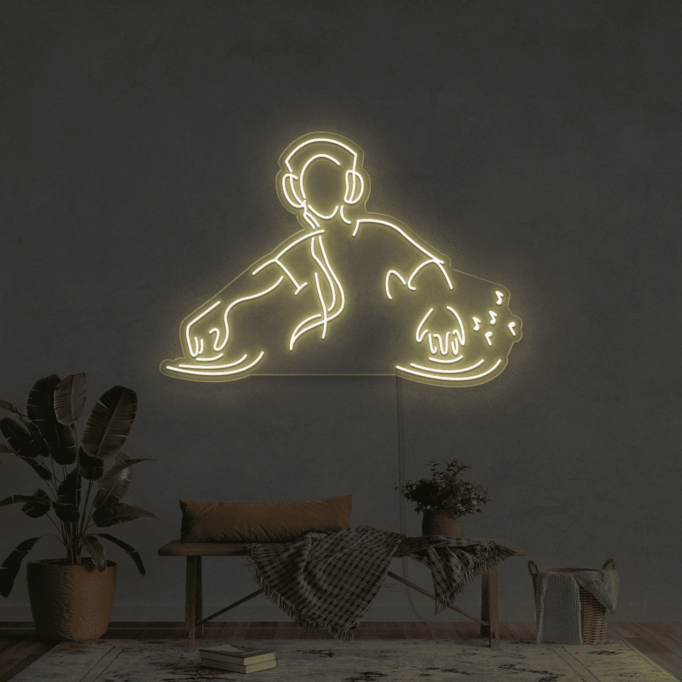 DJ player warm white color LED neon sign - From Neonmarvels