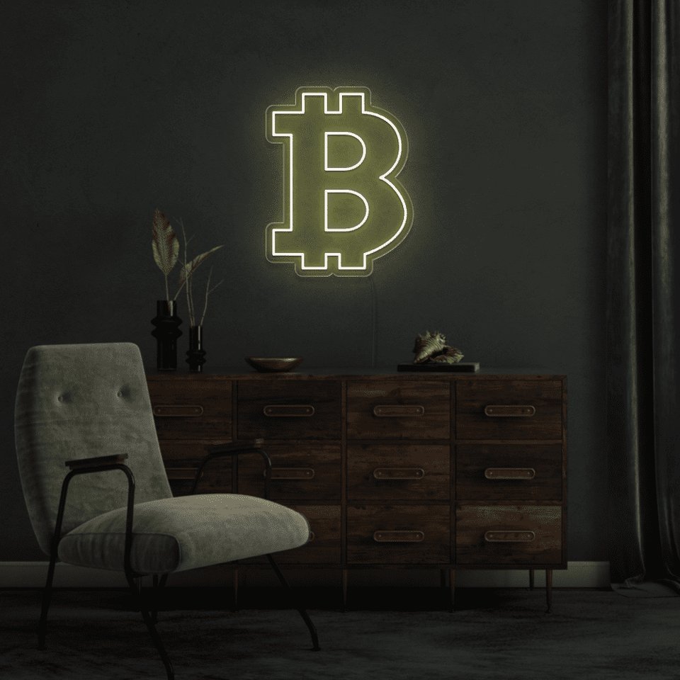 BITCOIN WARM WHITE COLOR LED NEON SIGN