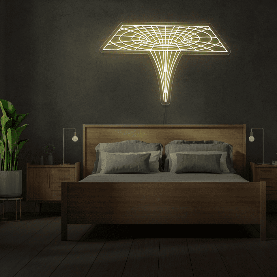 Black Hole as LED neon sign in warm white color designed by Neon Marvels
