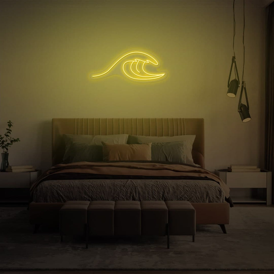 WAVE GOLDEN YELLOW COLOR NEON SIGN