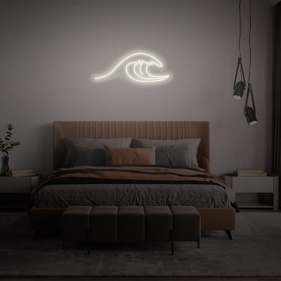 WAVE WHITE COLOR NEON SIGN