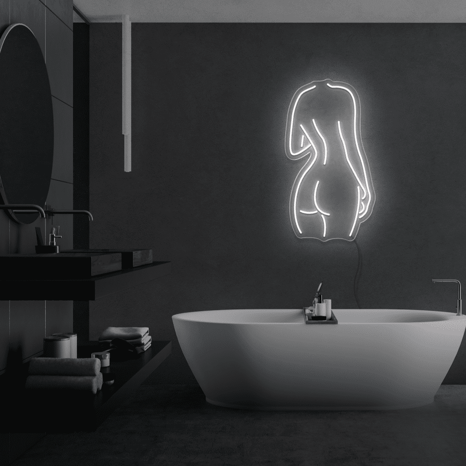 GIRL BACKSIDE WHITE COLOR LED NEON SIGN