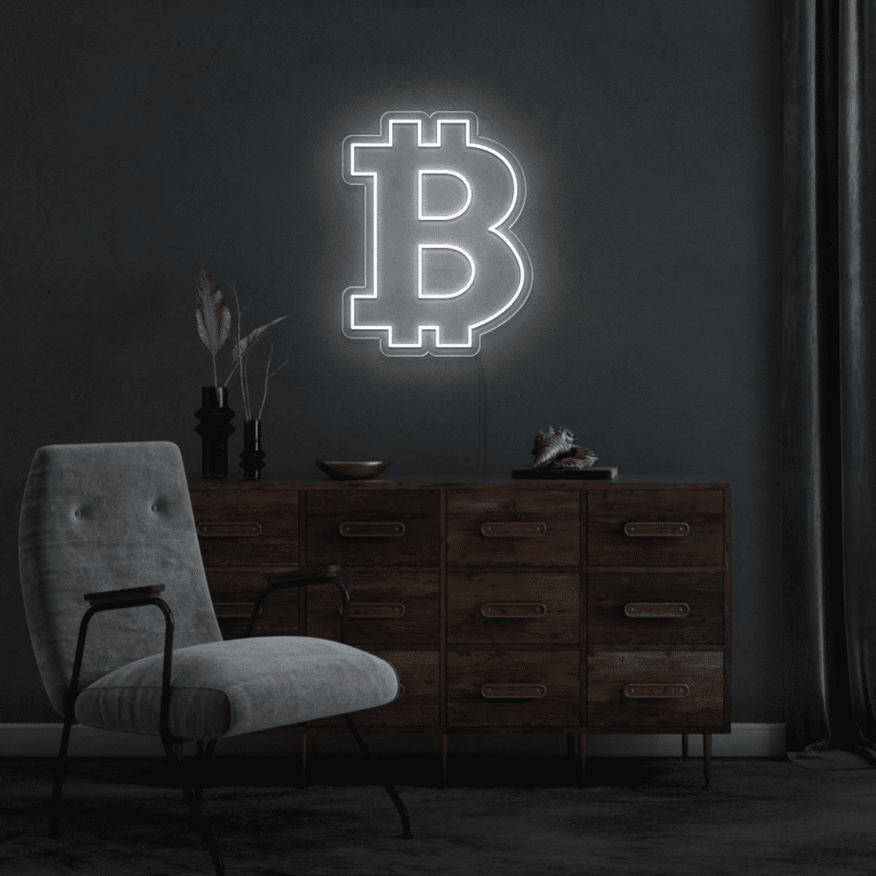 BITCOIN WHITE COLOR LED NEON SIGN