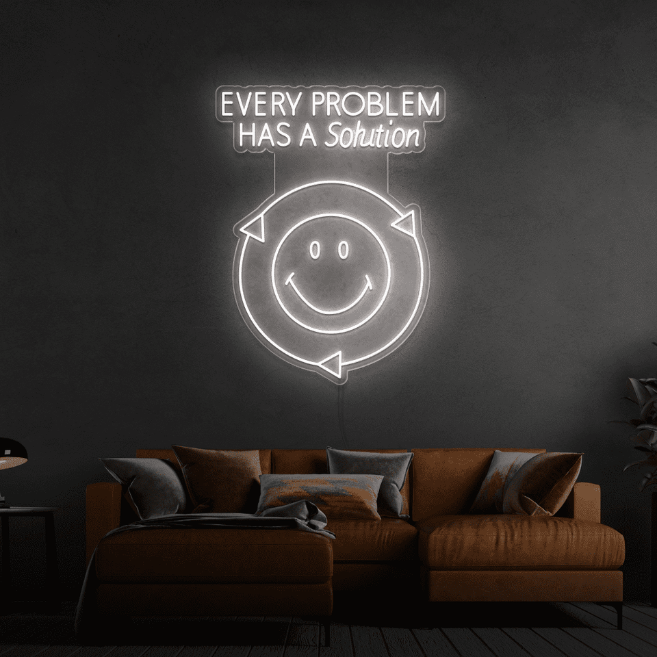 EVERY PROBLEM HAS A SOLUTION DEEP GREEN COLOR LED NEON SIGN