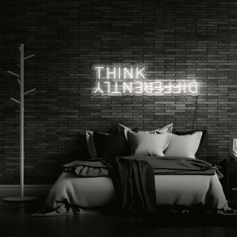 THINK DIFFERENTLY WHITE COLOR LED NEON SIGN