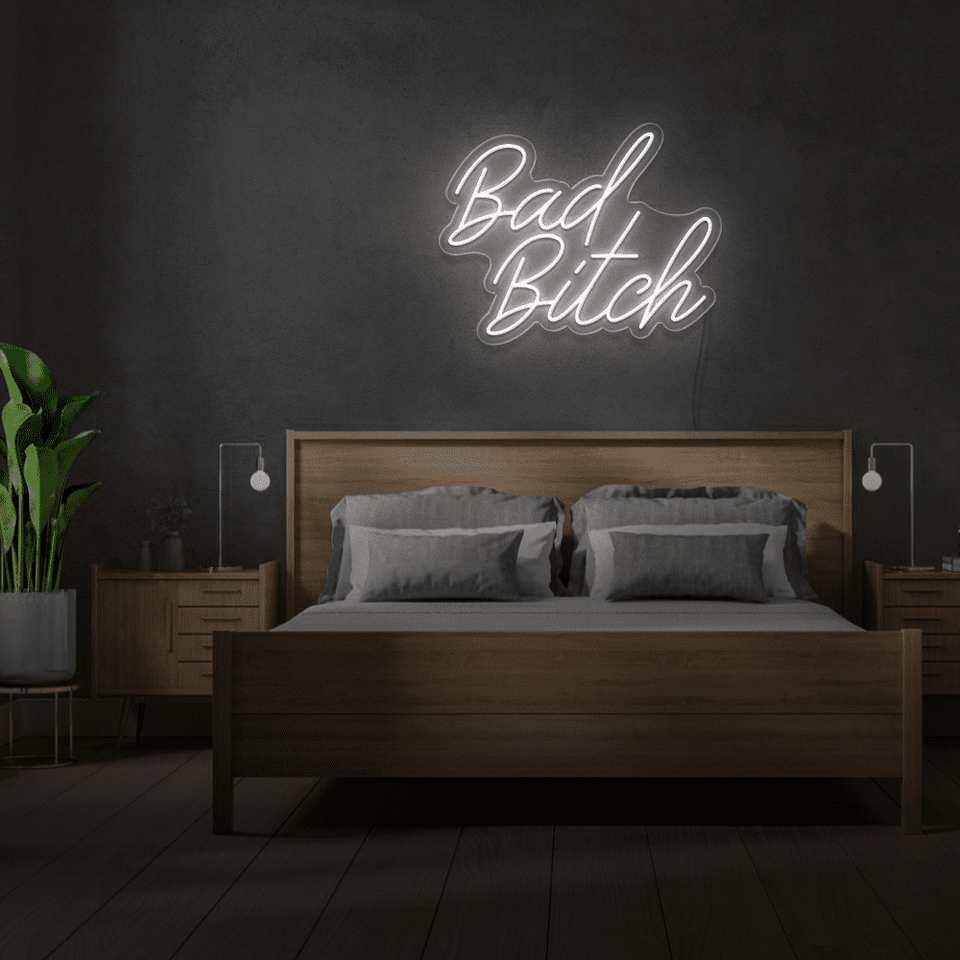 BAD BITCH WHITE COLOR LED NEON SIGN