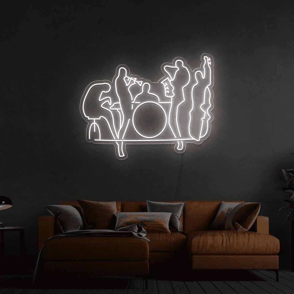 Music Band as an LED Neon sign in white color - Made by Neon Marvels