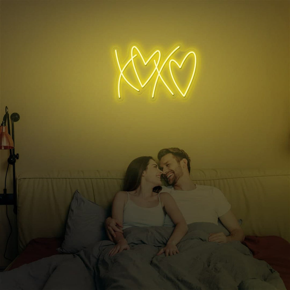 XOXO GOLDEN YELLOW COLOR NEON SIGN