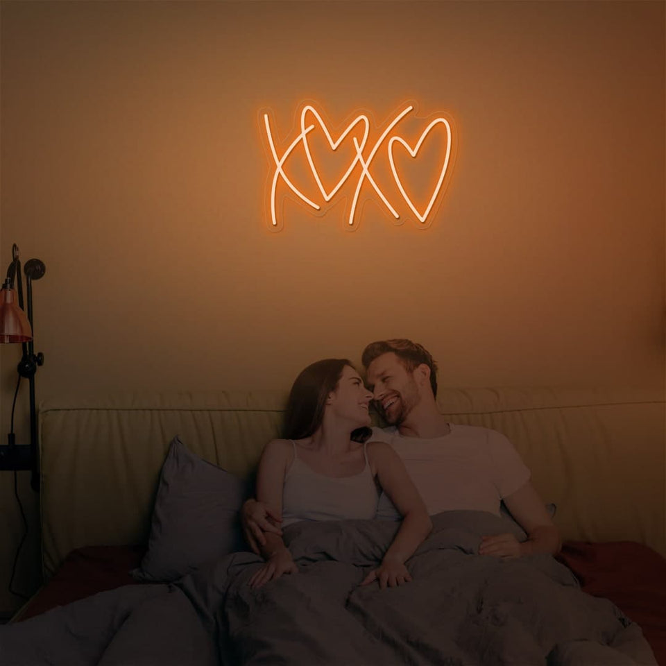XOXO ORANGE COLOR NEON SIGN